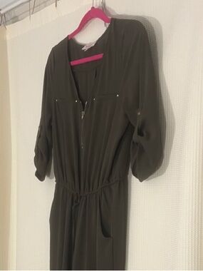 Olive Green Long Sleeve Jumpsuit